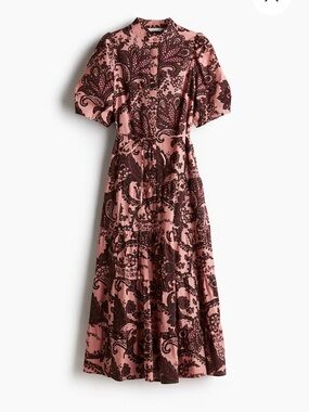 H&M PINK COTTON PAISLEY DRESS